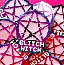 Glitch Witch Pin - Rainbow Metal & Glitter Enamel Pin