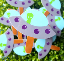 UFO Alien Popsicle Vinyl Sticker