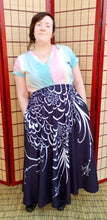 COLLAB: Vetiverfox Black & White Peacock Maxi Skirt with Pockets