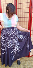 COLLAB: Vetiverfox Black & White Peacock Maxi Skirt with Pockets