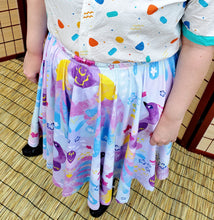 COLLAB: deersprouts Watercolor Peacocks Midi Skirt with Pockets