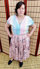Floral Reptiles Midi Skirt With Pockets