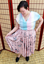 Floral Reptiles Midi Skirt With Pockets