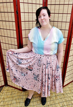 Floral Reptiles Midi Skirt With Pockets