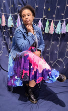 Pixel Nebula Midi Skirt With Pockets