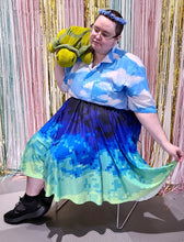 Pixel Tides Midi Skirt With Pockets