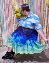 Pixel Tides Midi Skirt With Pockets
