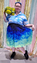 Pixel Tides Midi Skirt With Pockets