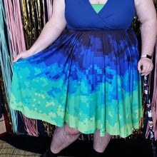 Pixel Tides Midi Skirt With Pockets