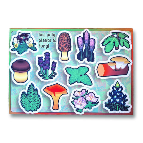 Plants & Fungi (Low Poly) Sticker Sheet