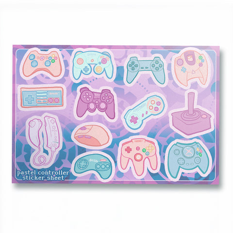 Pastel Controllers Sticker Sheet