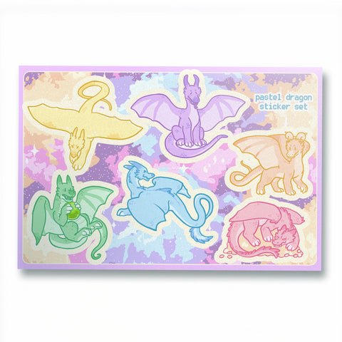 Pastel Dragons Sticker Sheet