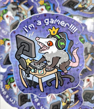 i'm a gamer!!!! opossum Vinyl Sticker