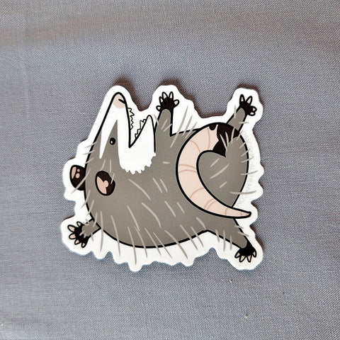 Opossum Sploot Vinyl Sticker