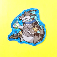 Shark Dragon Holding Mermaid Vinyl Sticker