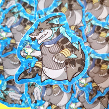 Shark Dragon Holding Mermaid Vinyl Sticker