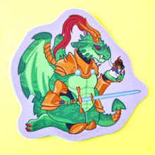 Knight Dragon Holding Princess Vinyl Sticker