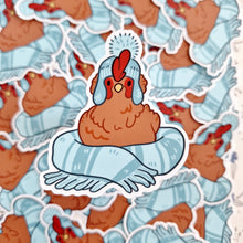 Cozy Scarf Chicken Vinyl Sticker