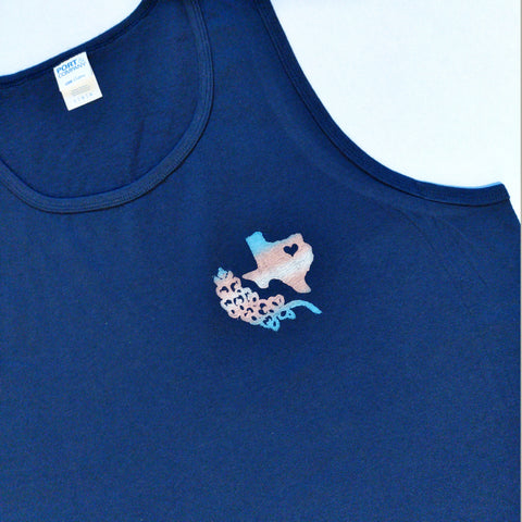 Texas & Bluebonnet Tank Top (Blue, Pink, White)