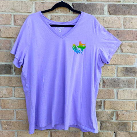 Rainbow Texas & Blubonnet Upcycle - Short-sleeve T-shirt Purple