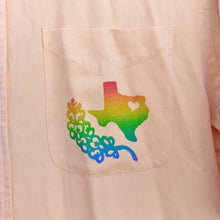 Rainbow Texas & Blubonnet Upcycle - Short-sleeve Button-up Light Orange