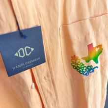 Rainbow Texas & Blubonnet Upcycle - Short-sleeve Button-up Light Orange