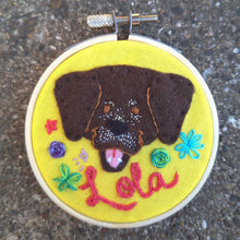 Embroidery Hoop Art of YOUR PET! Custom Handmade Felt Pet Portrait