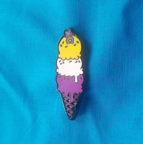 Non-binary Frozen Dairy - Pastry Pride Enamel Pin
