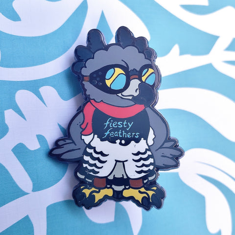 Fiesty Feathers Punk Animal Enamel Pin