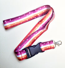 Lesbian Sparkle Pride Lanyard - 5 Stripe Version