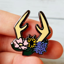 Antler Flower Crown Enamel Pin