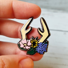Antler Flower Crown Enamel Pin