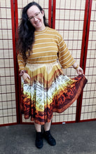 Dinosaur Fossils Midi Skirt With Pockets