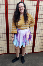 Pastel Pixel Nebula Skater Skirt with Pockets