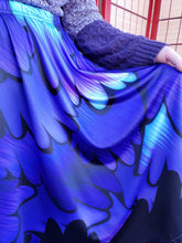 Raven Wings Midi Skirt with Pockets