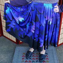 Raven Wings Midi Skirt with Pockets