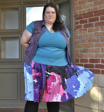 Pixel Nebula Skater Skirt with Pockets