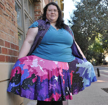 Pixel Nebula Skater Skirt with Pockets