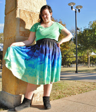 Pixel Tides Midi Skirt With Pockets