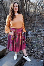 Drying Herbs Midi Skirt With Pockets