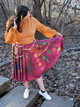 Drying Herbs Midi Skirt With Pockets