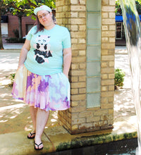 Pastel Pixel Nebula Skater Skirt with Pockets