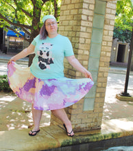 Pastel Pixel Nebula Skater Skirt with Pockets