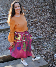 Drying Herbs Midi Skirt With Pockets