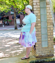 Pastel Pixel Nebula Skater Skirt with Pockets