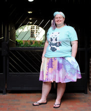 Pastel Pixel Nebula Skater Skirt with Pockets