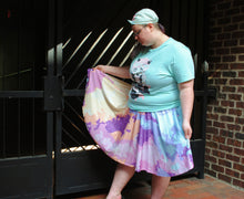 Pastel Pixel Nebula Skater Skirt with Pockets