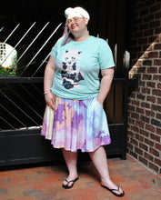 Pastel Pixel Nebula Skater Skirt with Pockets