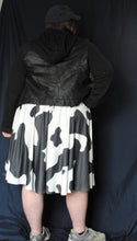 Cow Print (Black & White) Midi Skirt With Pockets