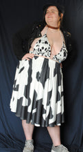 Cow Print (Black & White) Midi Skirt With Pockets